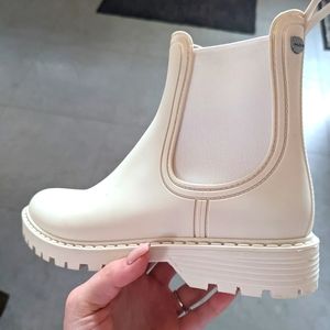 ALDO White Lug-sole rubberized ankle Boot